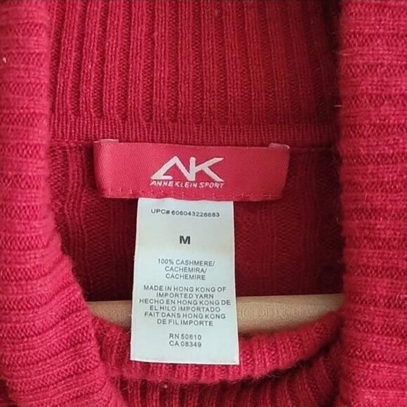 EUC Anne Klein Sport Cashmere Cable Knit Turtleneck Sweater - Picture 6 of 7